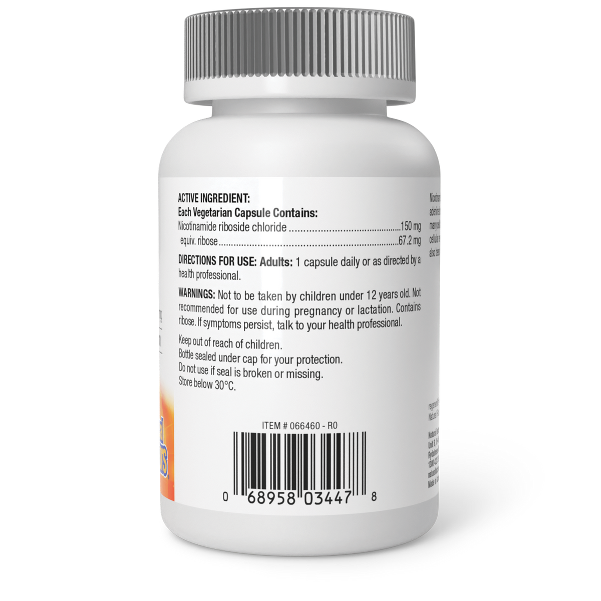 Natural Factors Nicotinamide Riboside 60 Capsules - Back