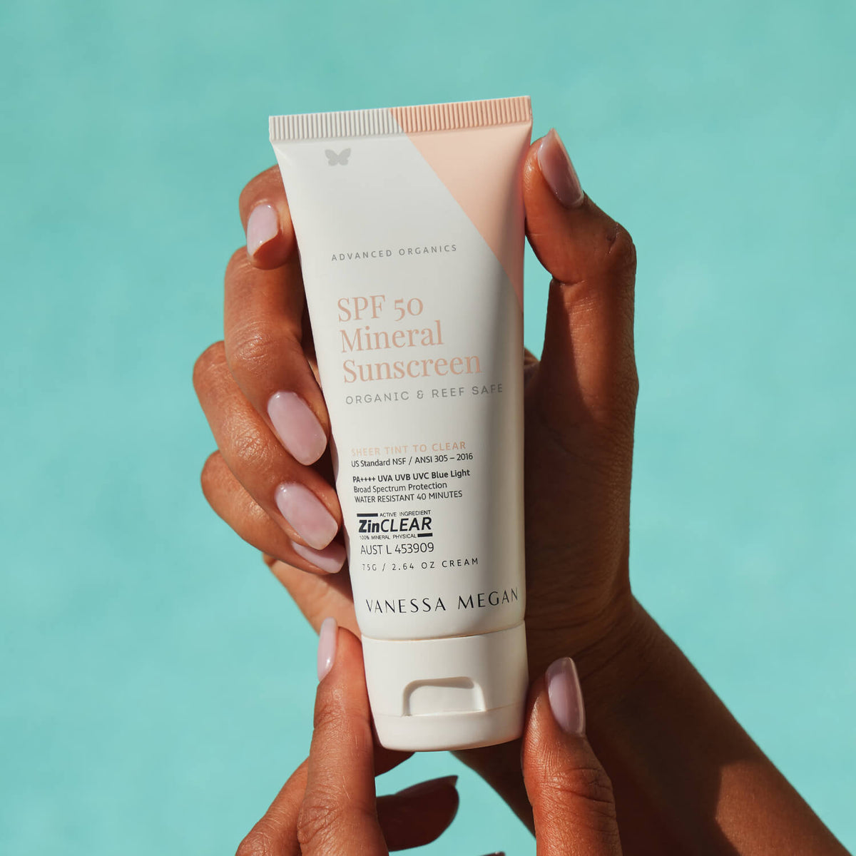 Vanessa Megan SPF 50 Mineral Sunscreen Organic & Reef Safe 75g